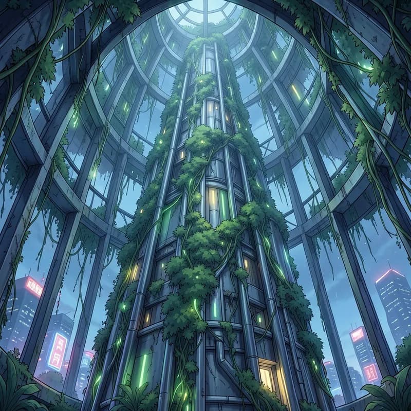 The Seed Keeper Solarpunk interactive story — atmospheric illustration