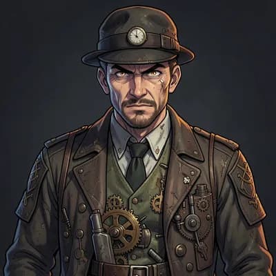 Bramwell Finch — Steampunk character portrait