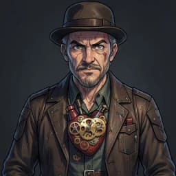 Silas Vane — Steampunk character portrait