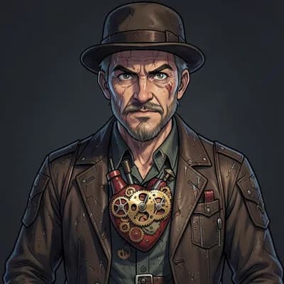 Silas Vane — Steampunk character portrait