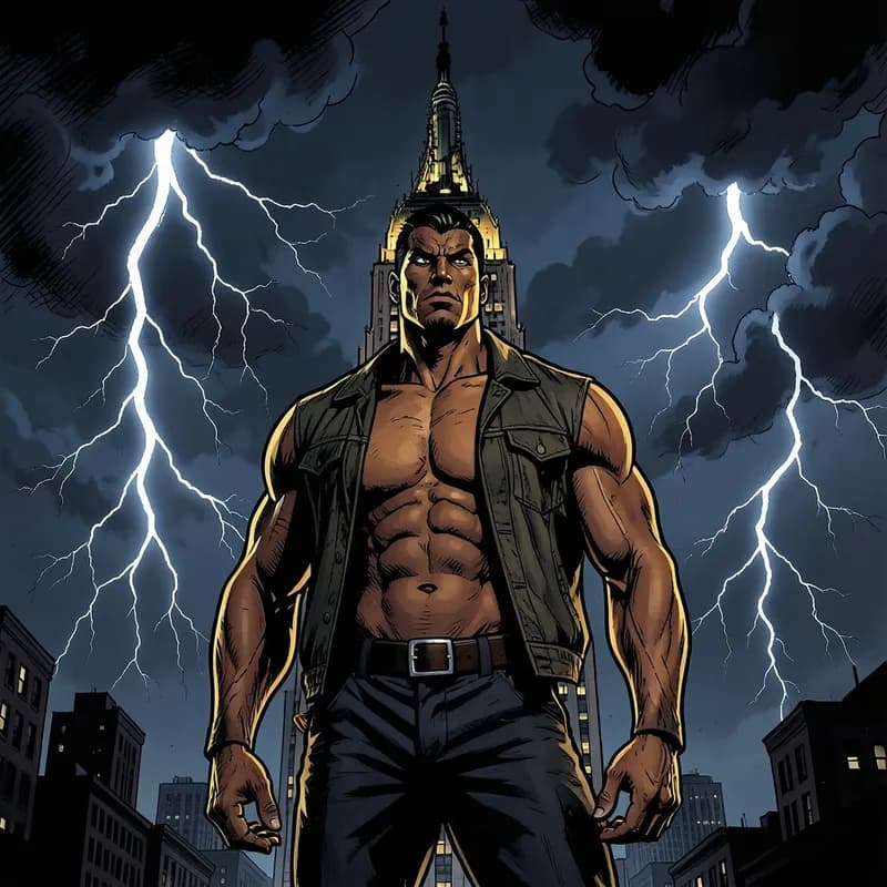 Doc Savage Superhero interactive story — atmospheric illustration