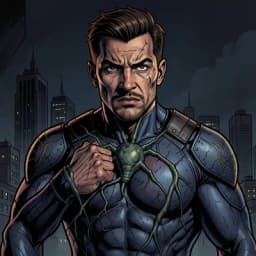 Kenji Sato — Superhero character portrait