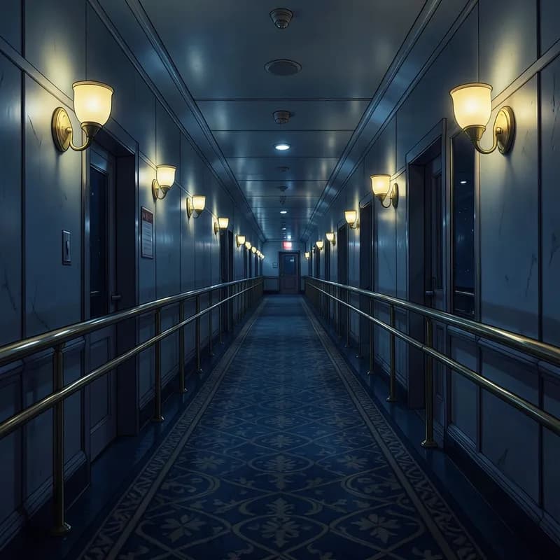 Cruise Ship Thriller interactive story — atmospheric illustration