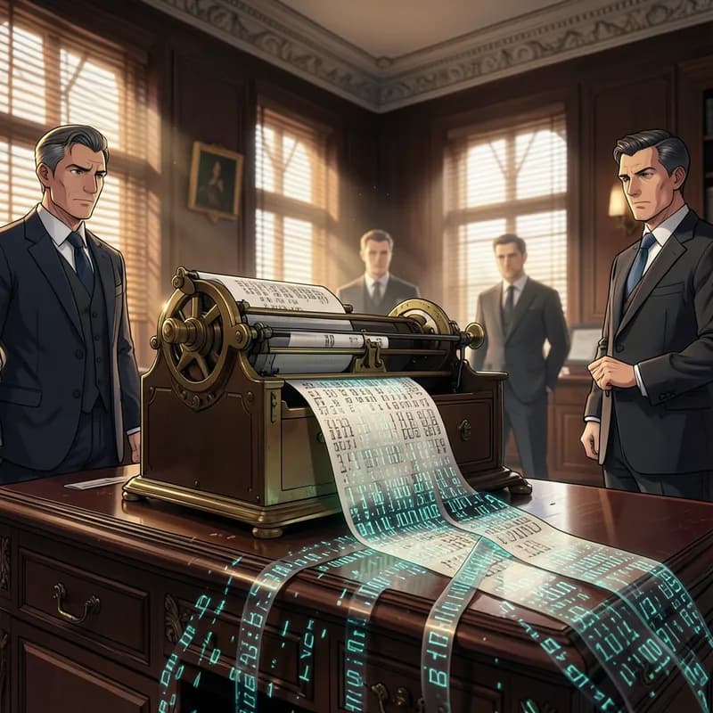 Future Knowledge Advantage Time Travel interactive story — atmospheric illustration