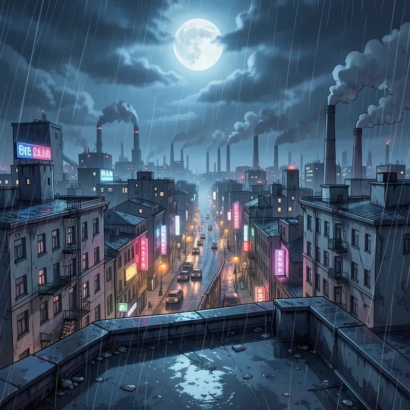 City Rooftop Ritual Urban Fantasy interactive story — atmospheric illustration