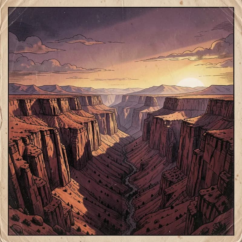 Desert Mesa Western interactive story — atmospheric illustration