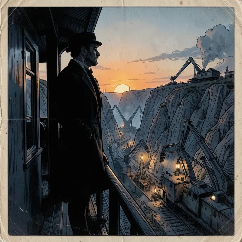 The Railroad Baron Western interactive story — atmospheric illustration