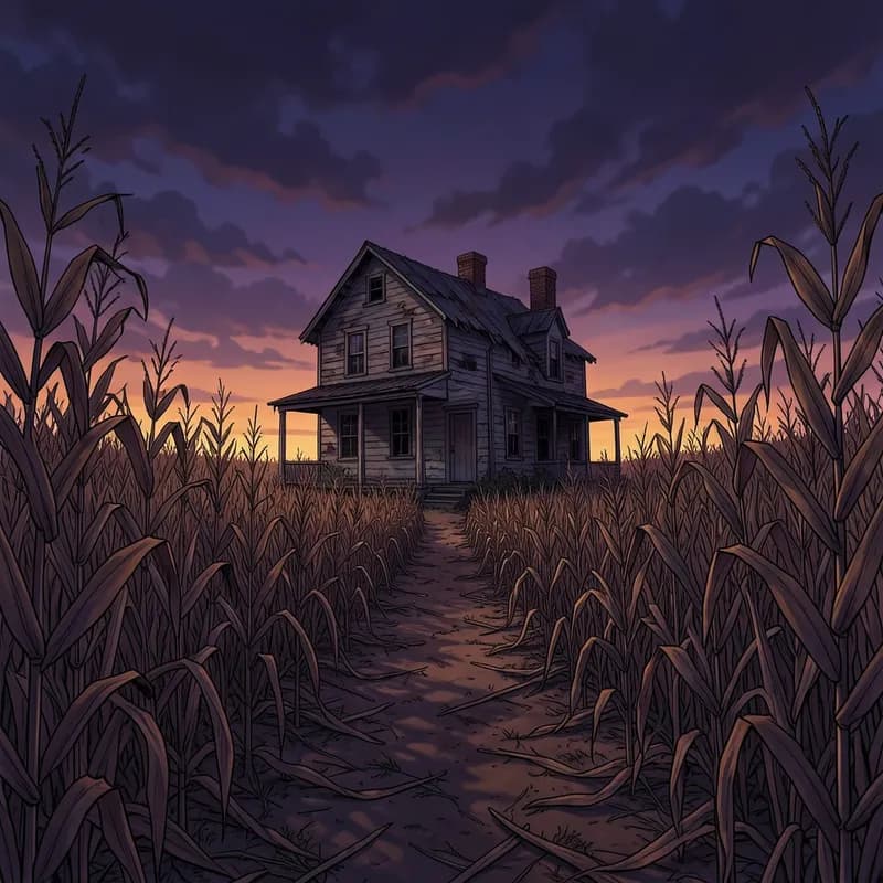 Farmhouse Siege Zombie interactive story — atmospheric illustration