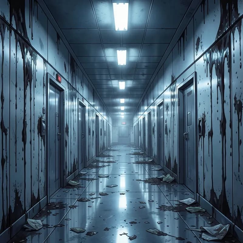 Laboratory Zombie interactive story — atmospheric illustration